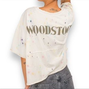 NWT Spirit Jersey Woodstock Funfetti Color Boxy Tee With Puff Print Med